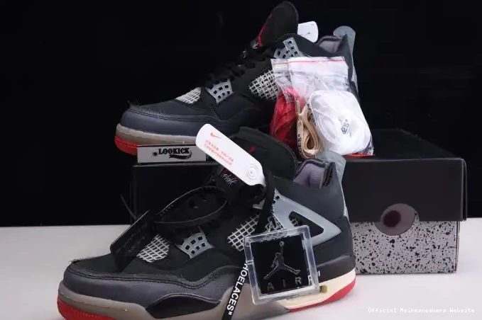 Official Maikesneakers Jordan CV9388-001 4 Retro Air Bred Off x White 0514